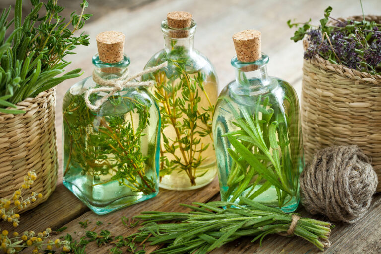 Thyme and rosemary essential oil